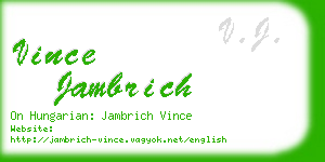 vince jambrich business card